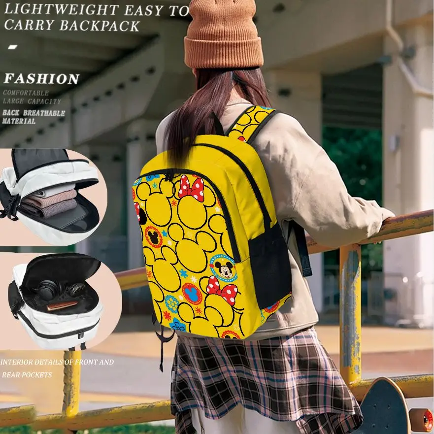 Disney Mickey Laptop Backpack, Fashionable and Simple, Gift-Friendly, Unisex Couple Style, Large Capacity, High-Quality