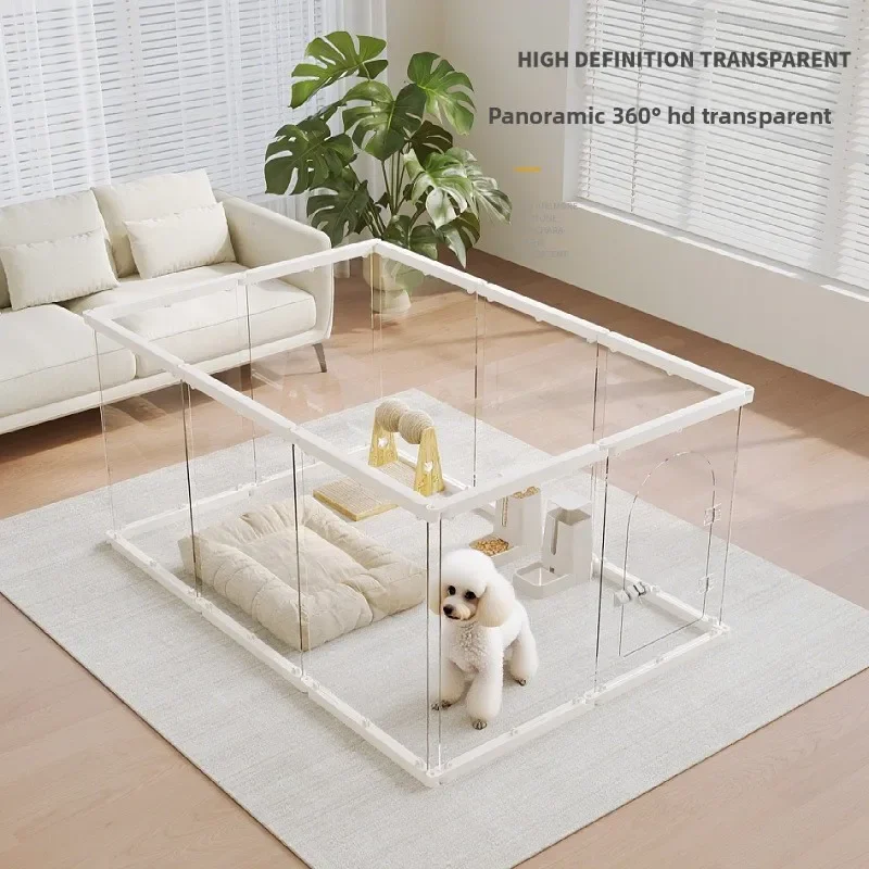 Indoor Balcony Small Dogs Indoor Pet Gate Fence Barrier Divider Door Pet Fence Transparent Pet Fence Modular Mesh Panels  Fence