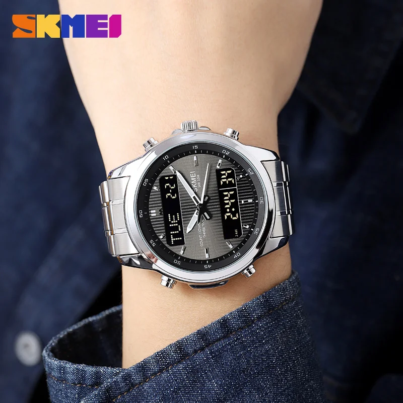 Men's Luxury Digital Watch, Waterproof & Dual Display
