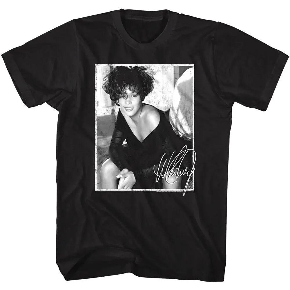 Whitney Houston Signature Style Men's T Shirt Autograph Pop Music Concert Tour