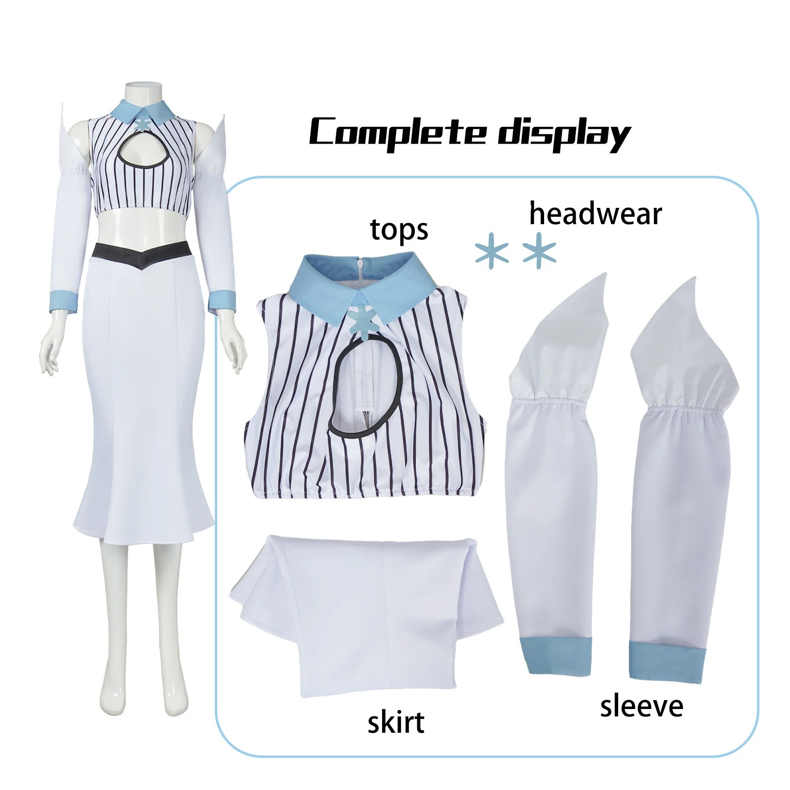 Anime Bleach Inoue Princess Orihime Cosplay Costume White Tops Skirt Uniform Comic Con Role Play Woman Carnival Halloween Suit - view 6