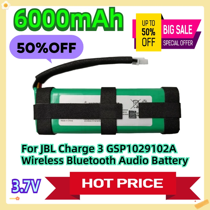 

For JBL Charge 3 GSP1029102A Wireless Bluetooth Audio Battery New 3.7v 6000mah