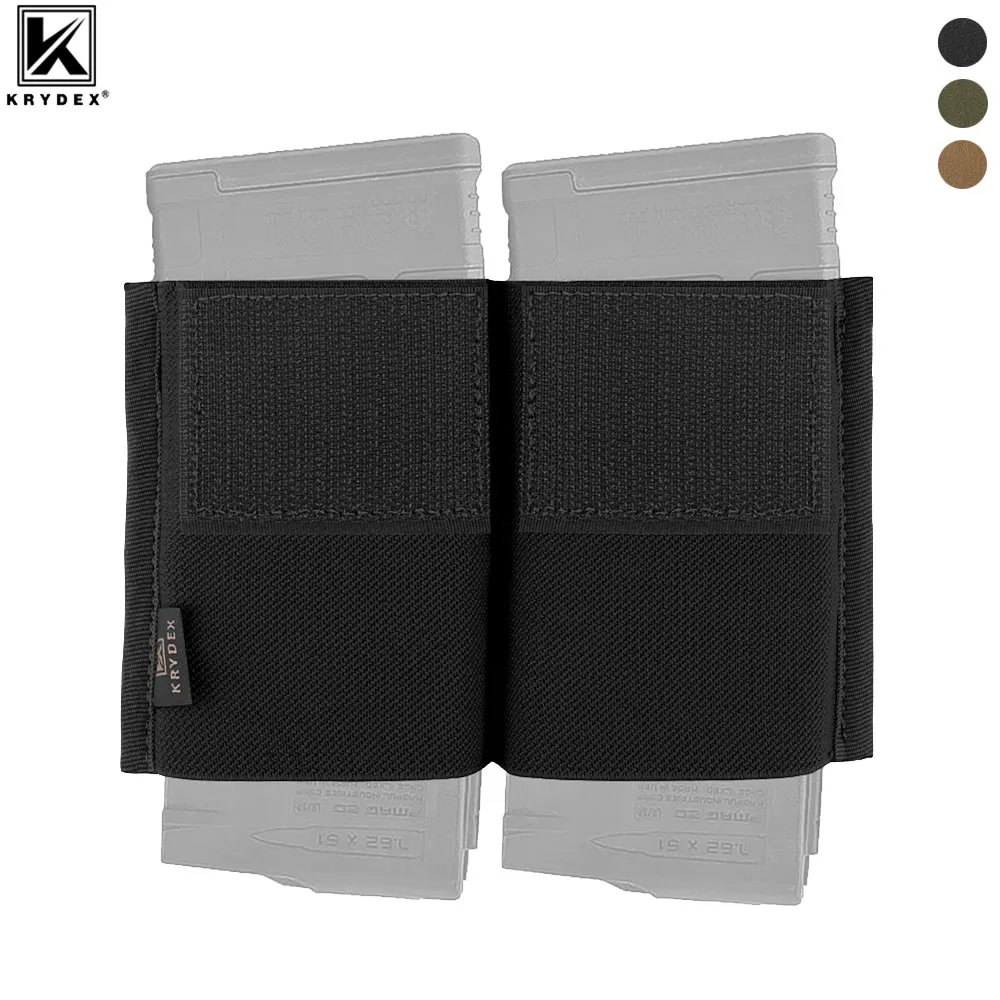 

KRYDEX Tactical 7.62 Elastic Double Magazine Insert Pouch Spiritus Style Buld-in Mag Holder for Hunting Vest MK3 MK4 Chest Rig