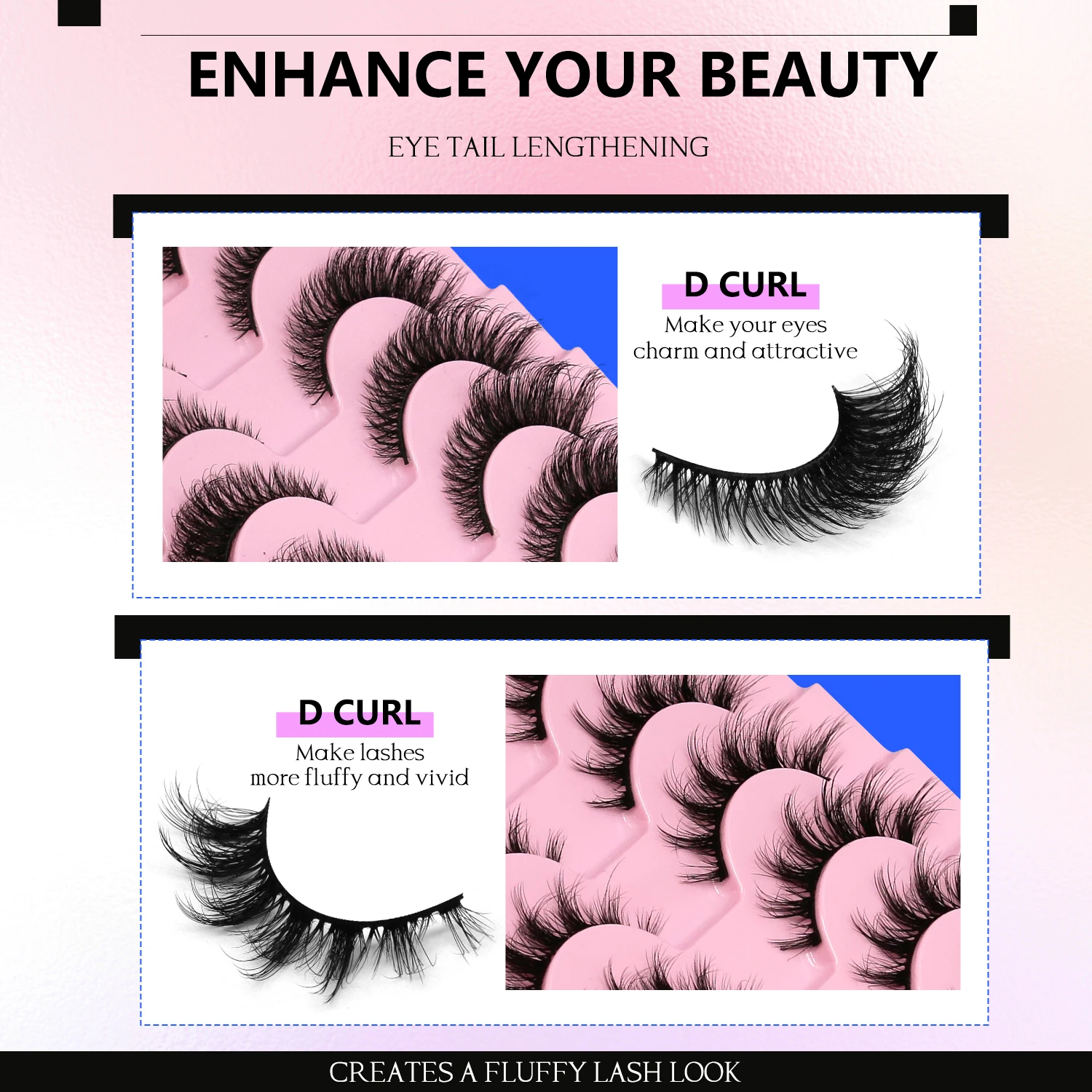 ラスヴィレイつけまつげ ふわふわキャットアイまつげ ナチュラルでボリュームのあるフルストリップまつげ ドラマティックでふわふわなDカールフェイクミンクまつげエクステ