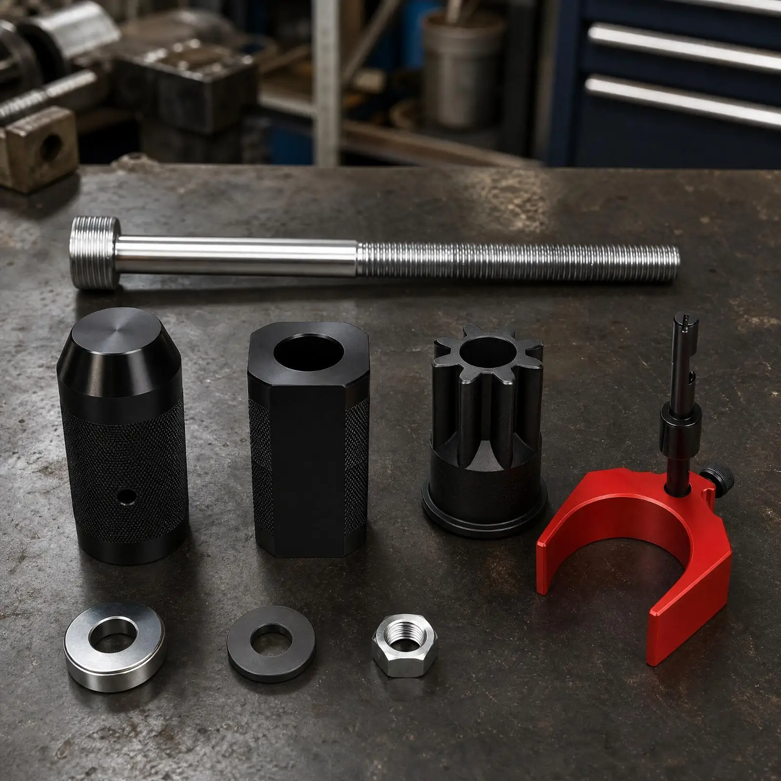 8 Pieces Engine Turning Tool Machined Metal Compression-Ignition Fuel Injector Height Adjustment Tool Engine Barring Socket