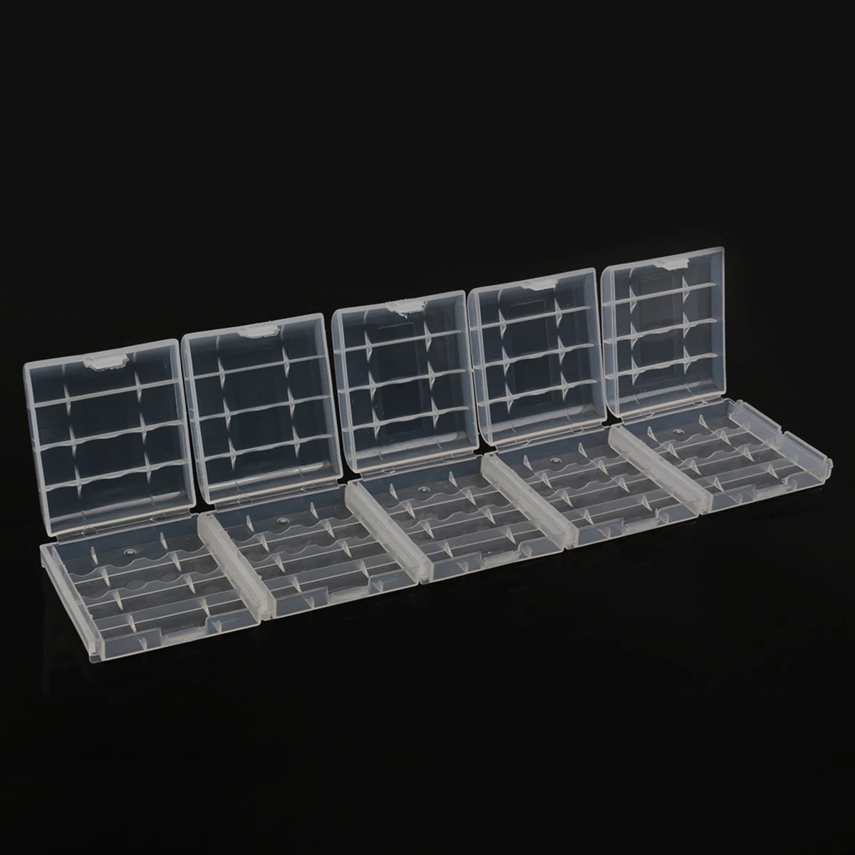 

5pcs Aa Aaa Storage Box Electronic Holder Transparent Hard Polypropylene Case Compact For Electronic Boxes Durable