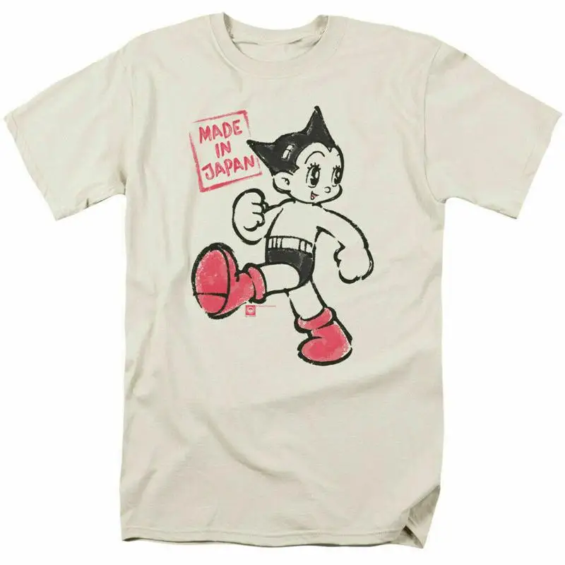 Astro Boy Made In Japan T Shirt Mens Licensed Cartoon Merchandise Cream