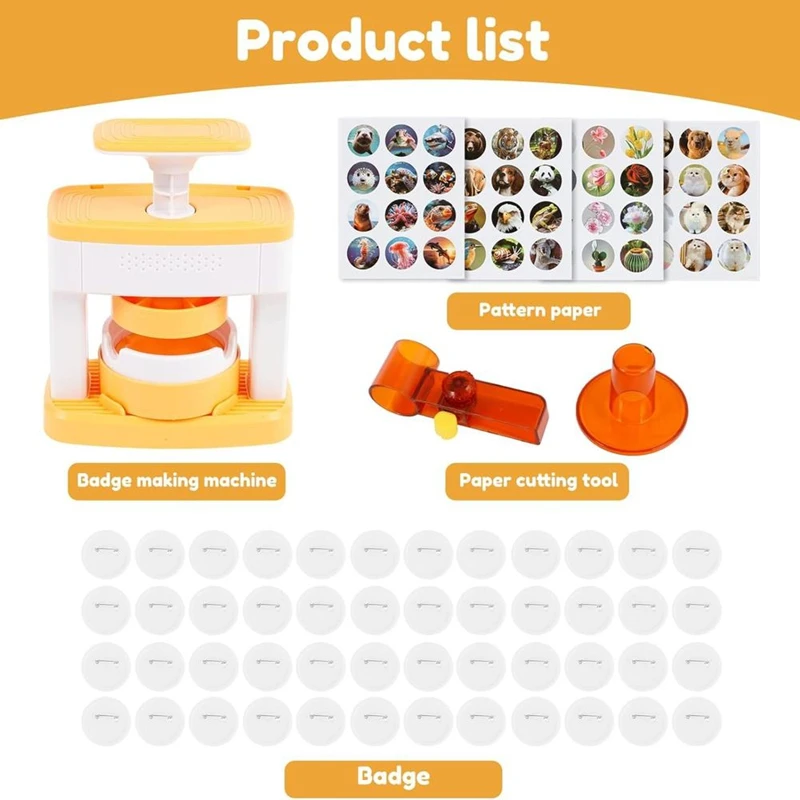 Máquina para hacer insignias, fabricante de pines sólidos, kit de punzonado de insignias de máquina Creativepress, fabricante de insignias de pines fácil de usar para niños