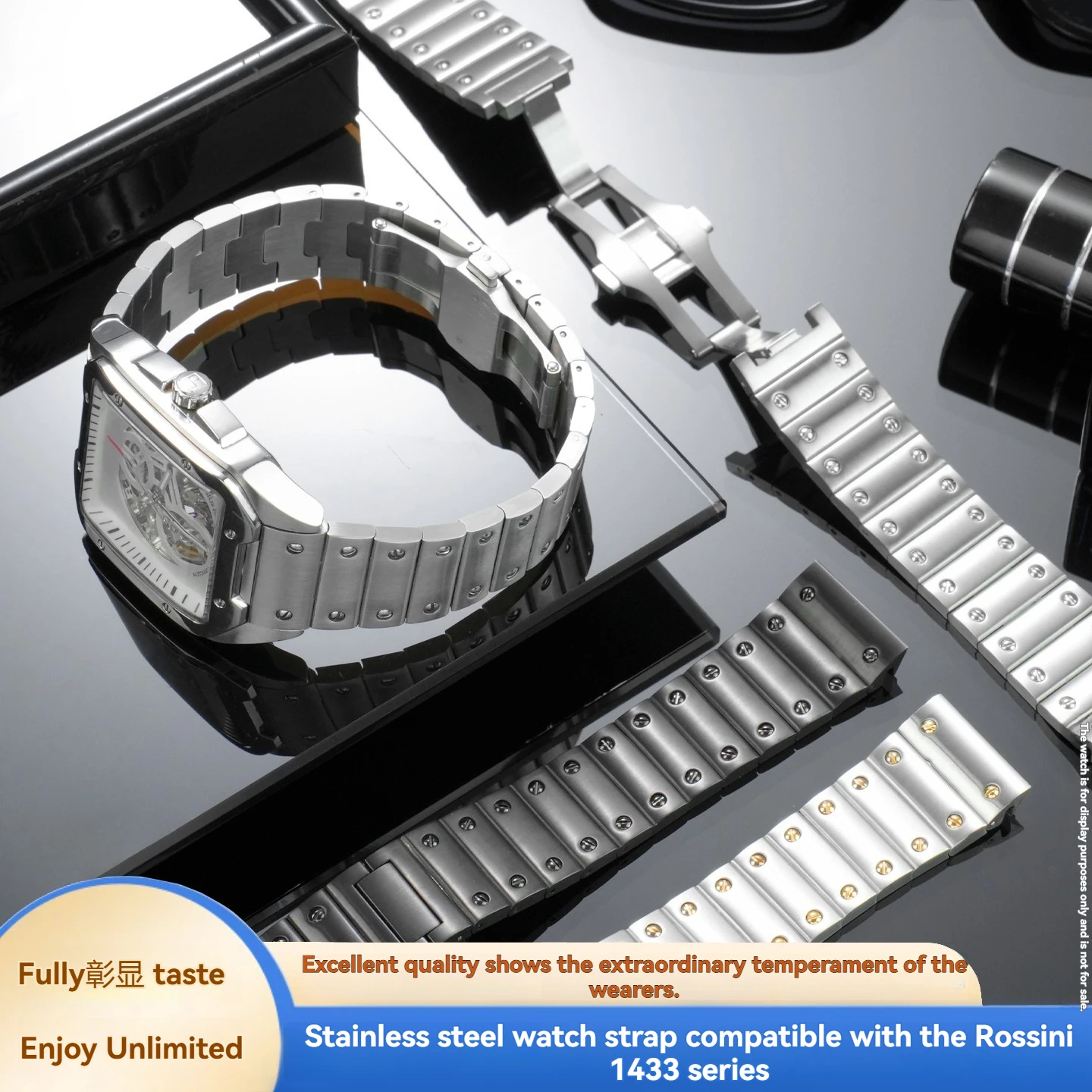 For Rossini 1433: Dedicated Solid Stainless Steel Watch Band, 21mm Lug Width—Replacement Metal Bracelet Conversion Kit