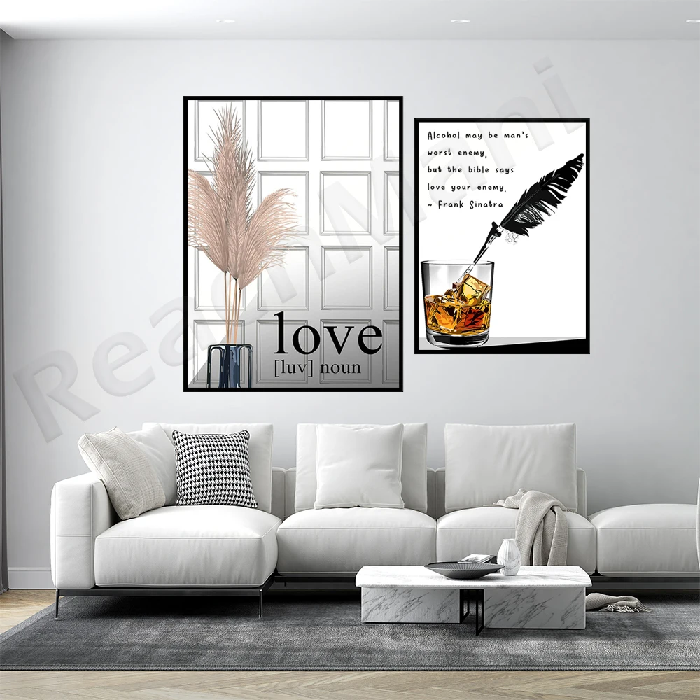 Natural fluffy white pampas grass poster, liquid sunlight, alcoholic friend, worst enemy, but the bible says, love your enemy