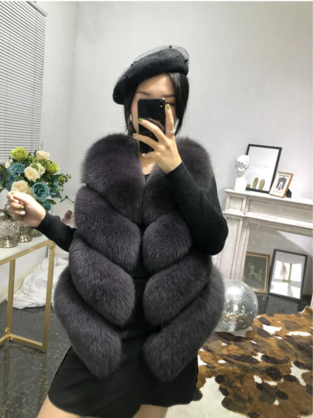 Gilet in vera pelliccia di volpe corto per ragazze Plus Size spedizione gratuita giacca invernale da donna vera pelliccia di lusso