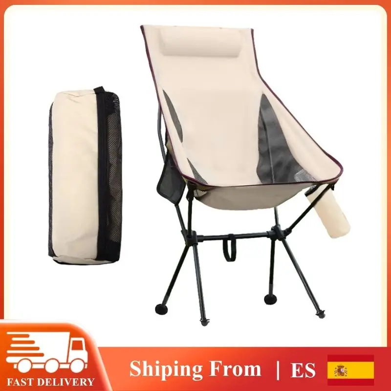 Silla Plegable para Exteriores, Ligera, de Aluminio, para Camping, con Bolsa de Transporte, Capacidad de Carga de 330 Libras, Sillas de Pesca para Playa, Césped, Picnic, Barbacoa