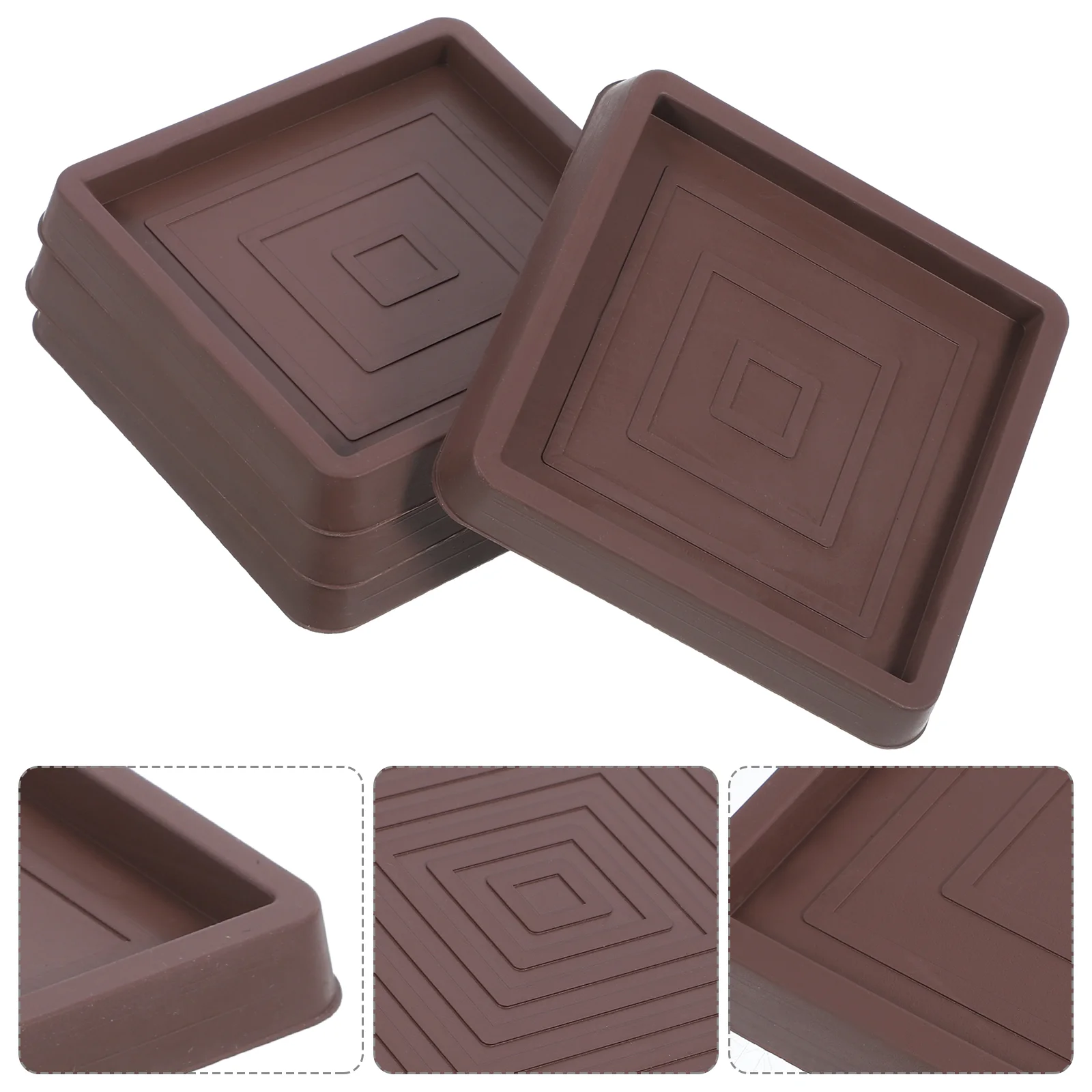 4 Stück Untersetzer ohne Gummi, quadratische Beinpolster, Möbelstopper, Bodenschoner, sicher für Kinder und Haustiere