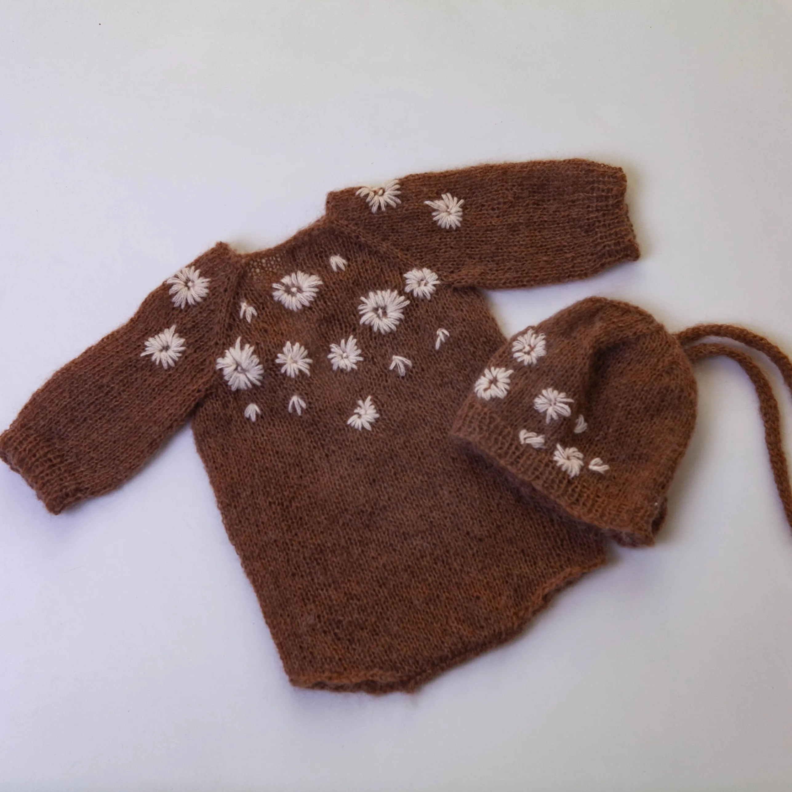 Newborn Photography Props Handmade Knitted Outfit wit Hat Set Baby Photo Clothing for Sutdio Photoshoot Picture Accessories