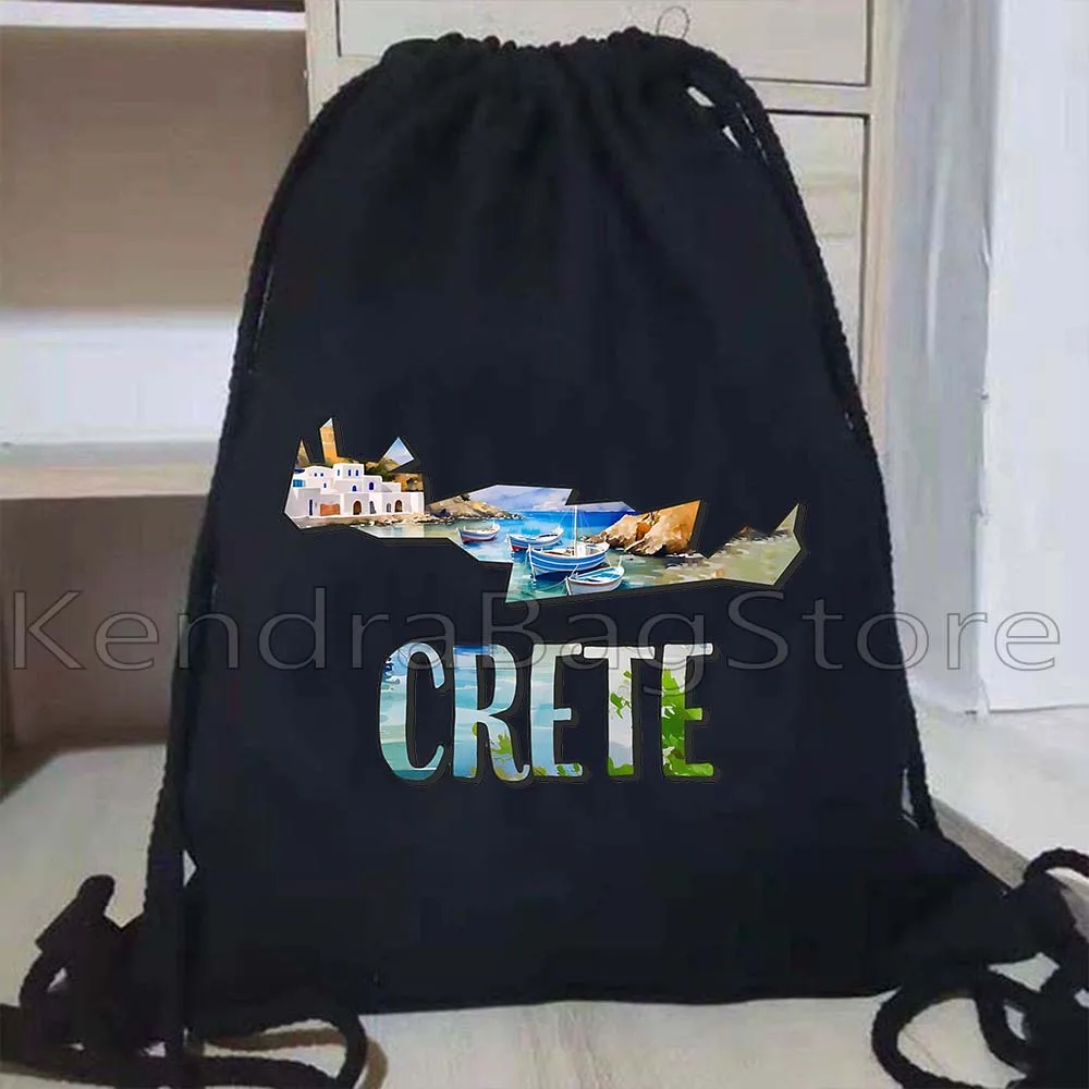 الجمالية ناكسوس كريت اليونان سانتوريني شاطئ الغروب قماش الرباط أكياس كرة القدم على ظهره القطن الصالة الرياضية كيس الهدايا سلسلة حقيبة