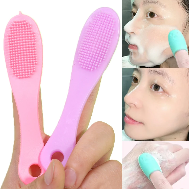 

Finger Shape Soft Silicone Face Cleansing Brush Massage Beauty Cleaning Washing Brush Portable Pore Cleaner Women Skin Care Tool