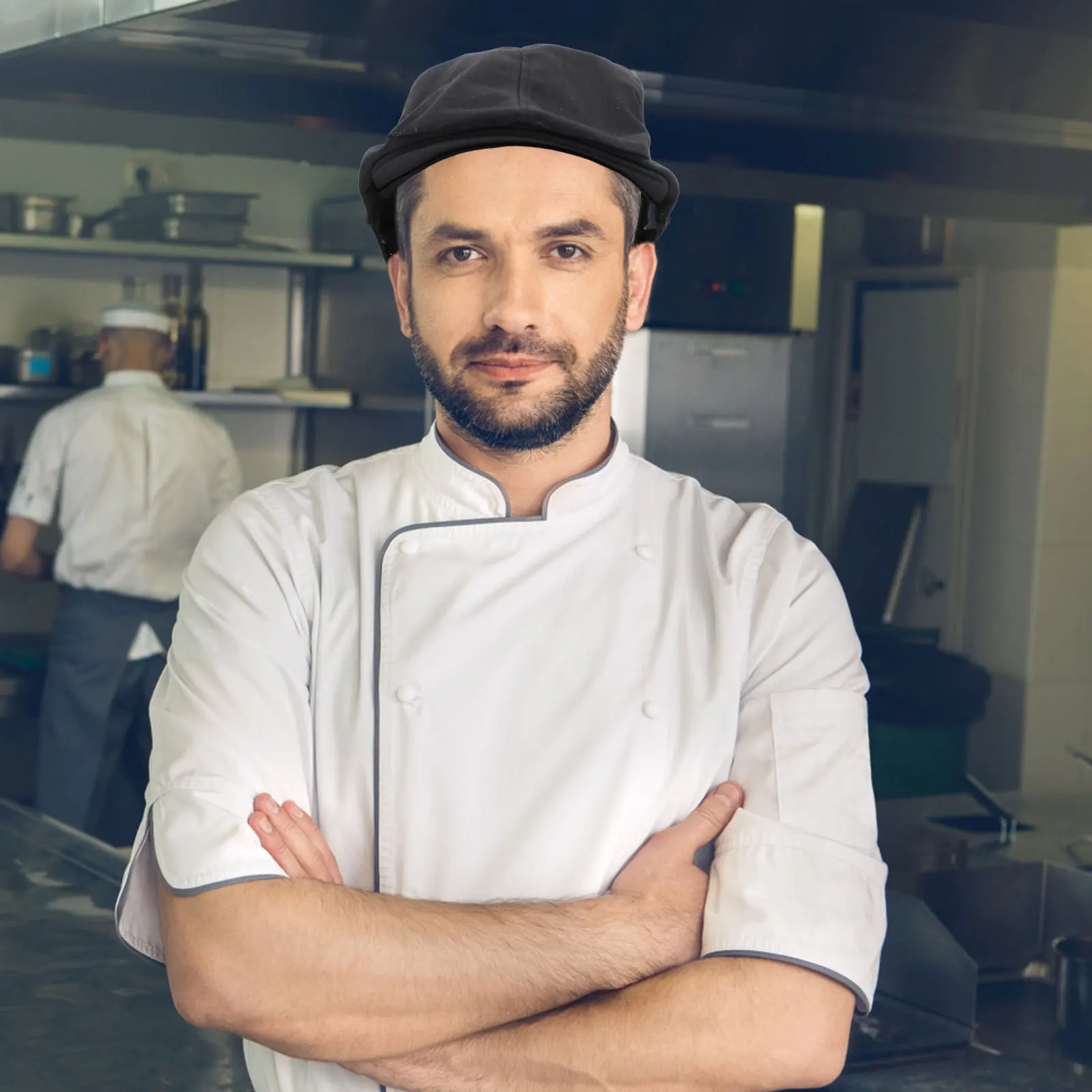 

1pcs Chef Hat Unisex Canvas Work Cap For Cooking Restaurant Catering Staff Beret Style Kitchen Uniform Cooks Waiter Hat