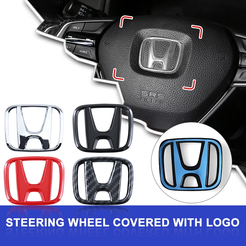 1Pcs Car Steering Wheel Decoration Sticker Badge Auto Styling For Honda Civci CRV Accord Mugen Prelude FIT City CRZ CRX Jazz D