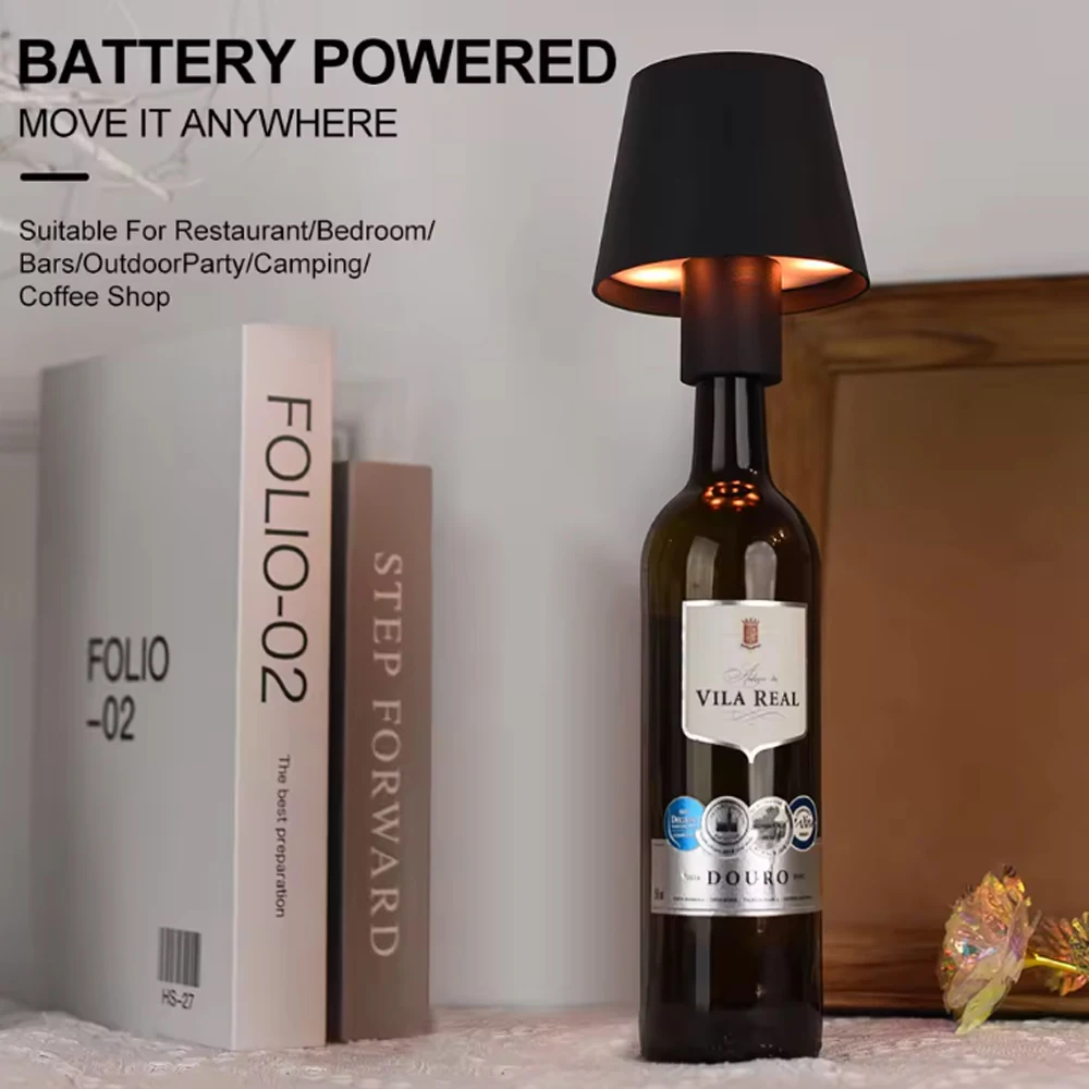 LED زجاجة النبيذ ضوء المعين عكس الضوء USB قابلة للشحن لشريط مطعم غرفة الدراسة حفلة سطح المكتب زجاجة النبيذ الإضاءة المحيطة #2