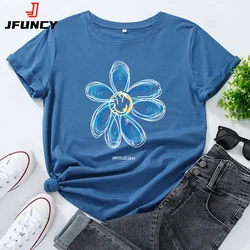 T-shirt manica corta da donna magliette grafiche oversize magliette in cotone da donna magliette da donna abbigliamento 2024 estate donna top