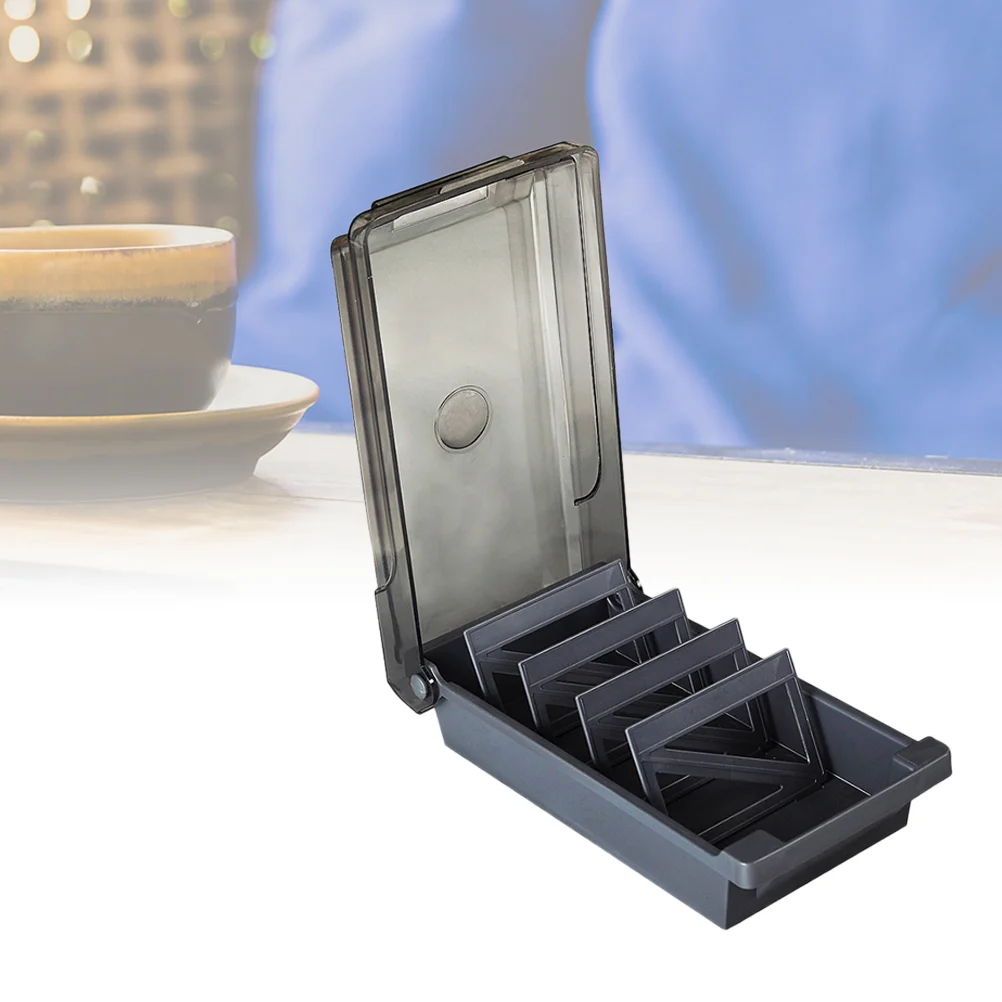 Business Card Holders Black Basket Labels Storage Boxes for Organizing File Name Case