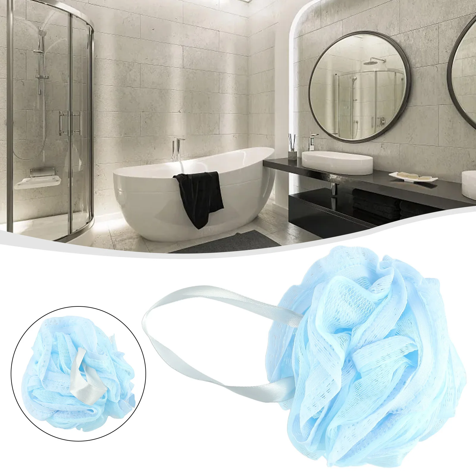 1Pc Sfera da bagno Esfoliante Scrubber per il corpo di grandi dimensioni Spugna Fiore Spazzola Soffio Bagno Luffa Maglia Riutilizzabile Doccia Strumenti di pulizia