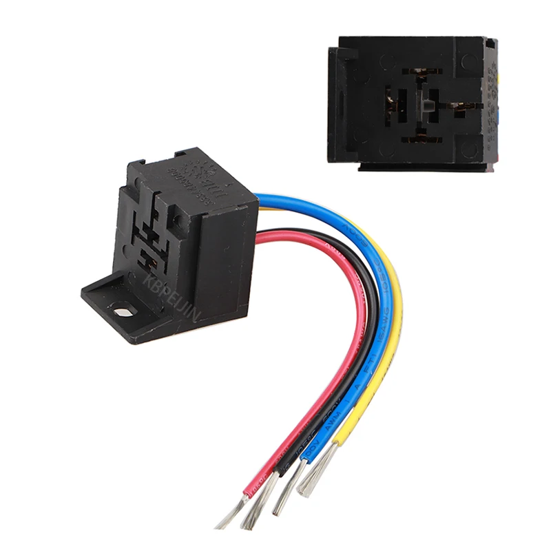 2x Car Relay Socket With 4 Wires Connector Wiring Harness Accessories