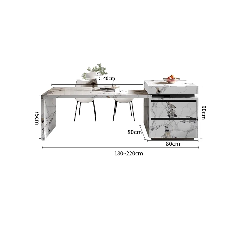 Utilità di estensione delle isole da cucina con piano in marmo nordico Gambe da 75 cm Isole da cucina regolabili Mobili moderni di lusso Islas De Cocina