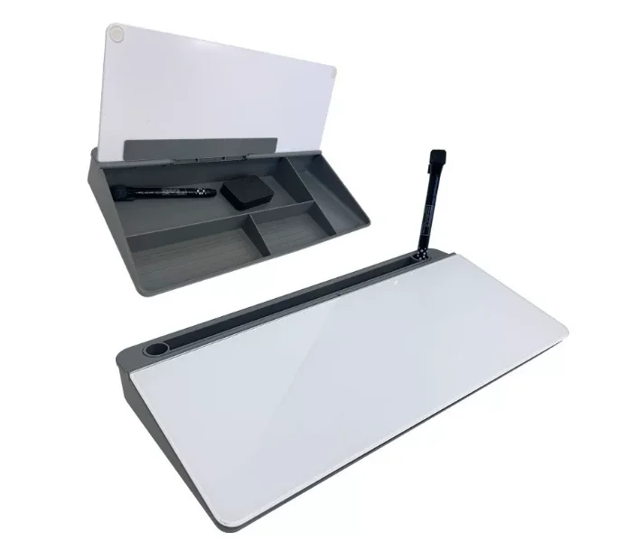 Erasable Desktop Glass Whiteboard Dark Gray Dual-purpose Blackboard Office Memo Storage Tool