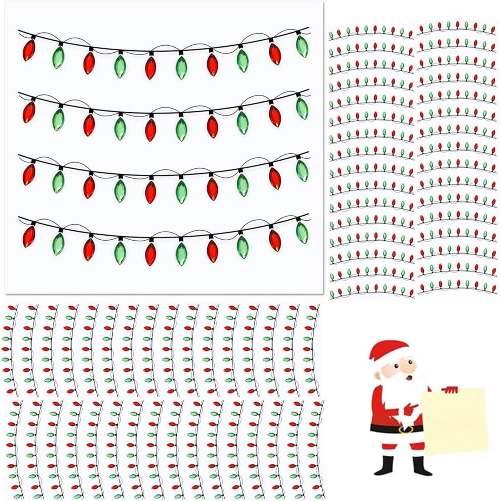 Sparkle And Shine Christmas DIY Crafts With Bright Color Light Stickers Christmas Lights Stickers For Crafts Sturdy As shown