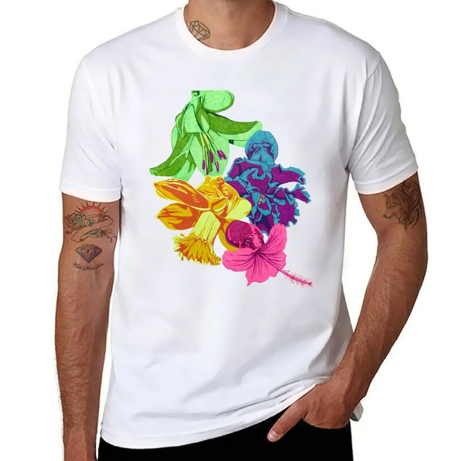 

Octopus Flower Garden T-Shirt t shirts for man cotton t shirt man luxury T-Shirt