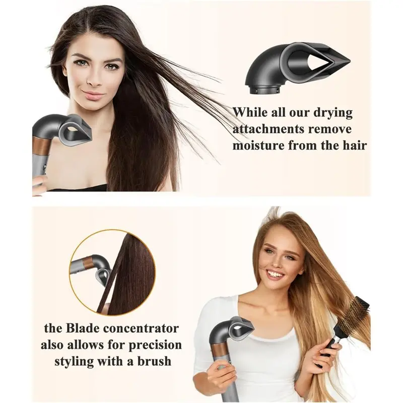 A99G-Large Round Volumizing Brush And Blade Concentrator Attachment For Dyson Airwrap HS01 HS05 HS08 For Straight Curly
