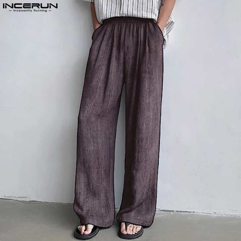 INCERUN-pantalones holgados de estilo coreano para hombre, ropa de calle informal, Color mezclado, S-5XL, 2024