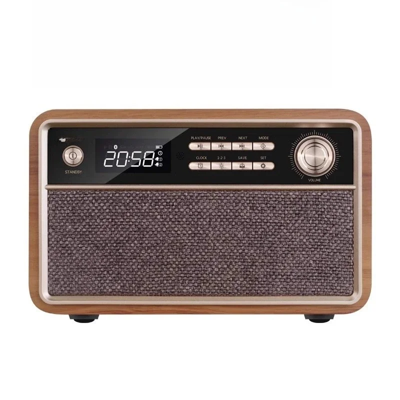 

New Bluetooth audio radio full-band retro multifunctional alarm clock music wooden audio