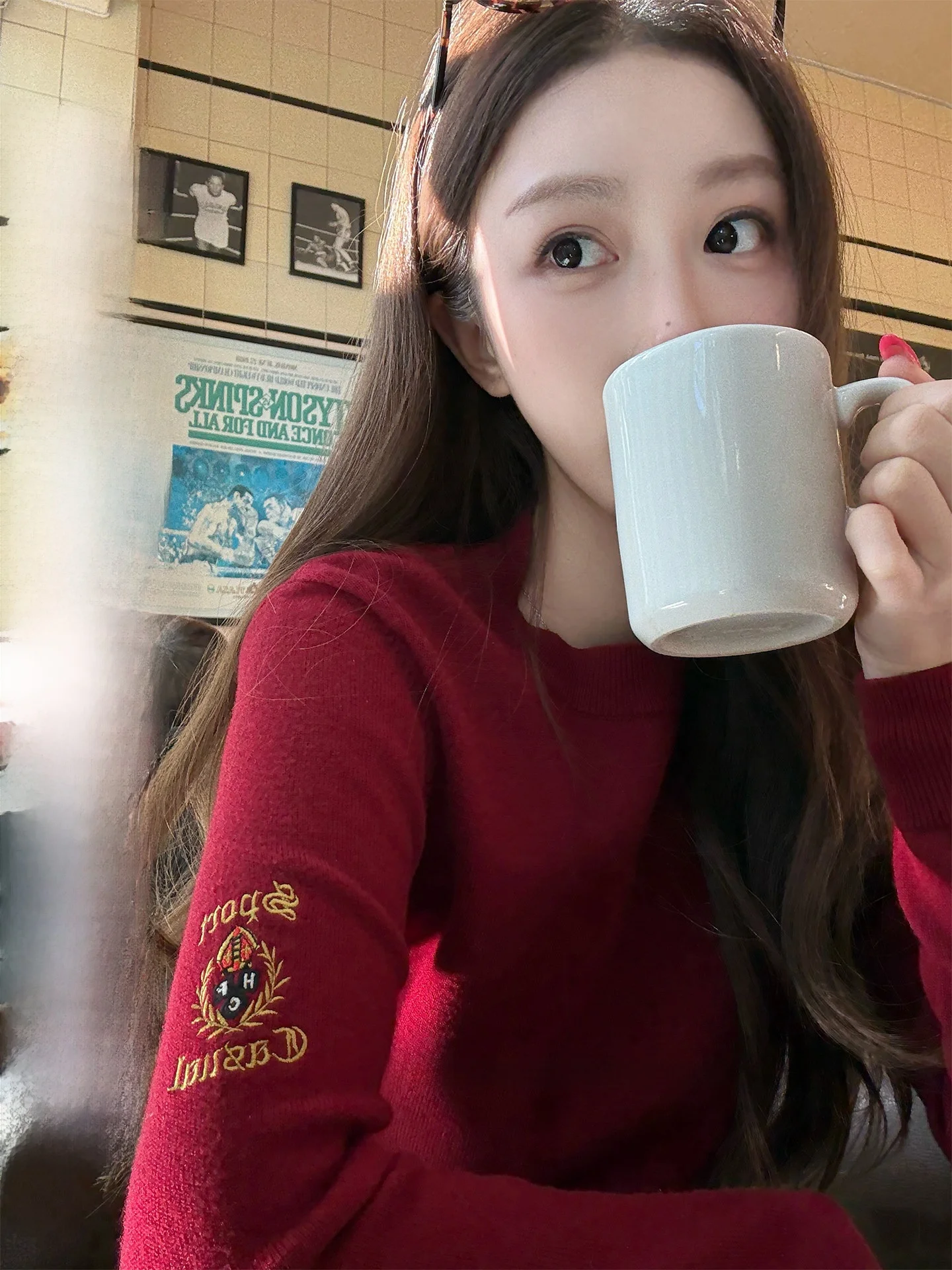 

Cambrie Exchange Student Themed Knitted Sweater Women's Autumn Winter Long Sve round Ne Embroidered Overhead Sle