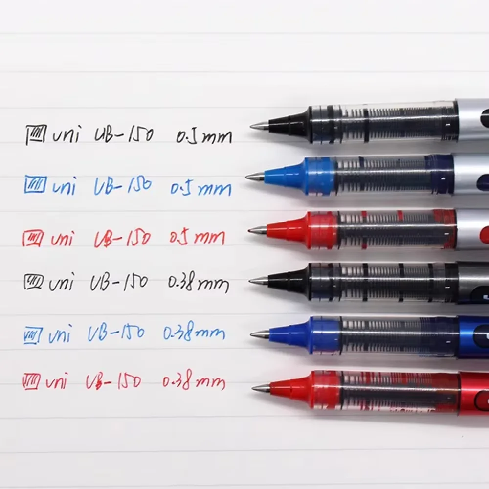 Uni UB-150 Water-Based Gel Pen 0.38/0.5mm Bullet Head Large Capacity Waterproof Signing Pen For Practice Questions, Write, Excer image 5