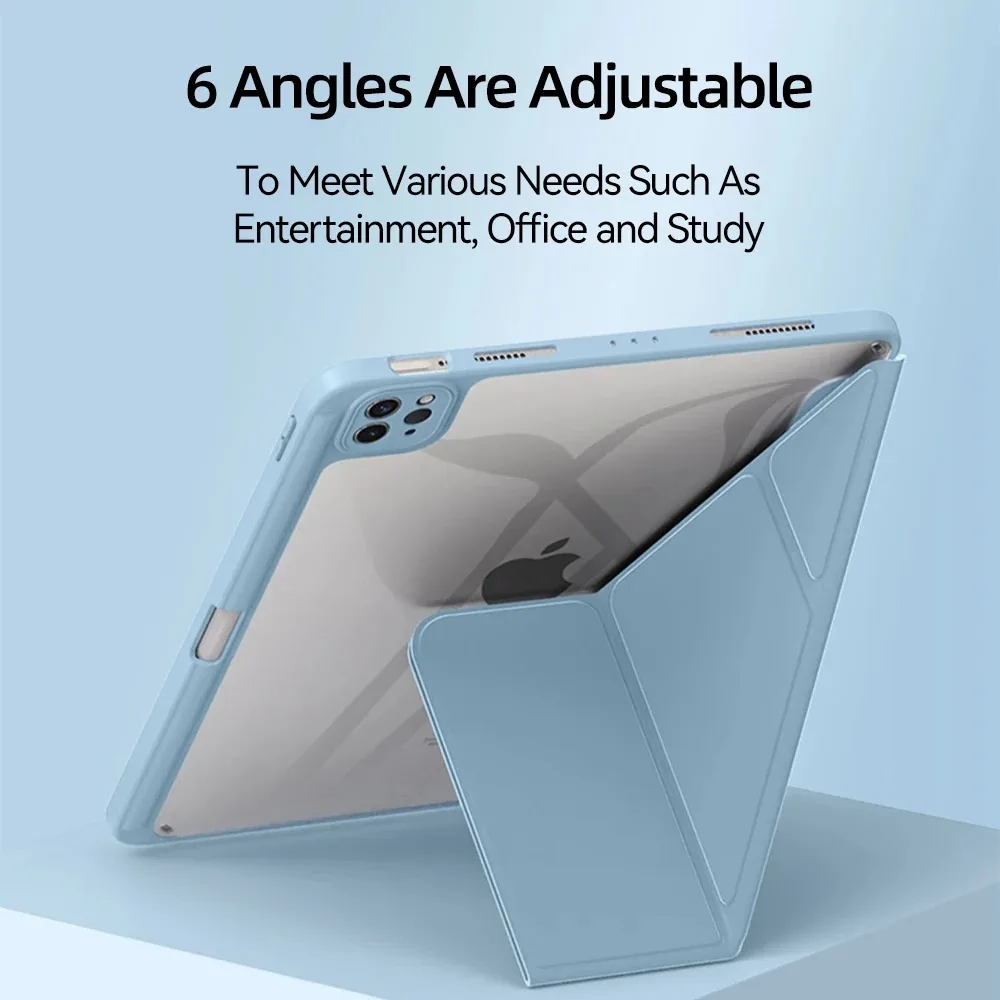 حافظة لجهاز iPad Air 11 لعام 2025 حافظة iPad 10th الجيل 11th A16 9th غطاء Gen iPad Pro11 4 5 10.9in 12.9 M2 M3 M4 حافظة أقلام رصاص