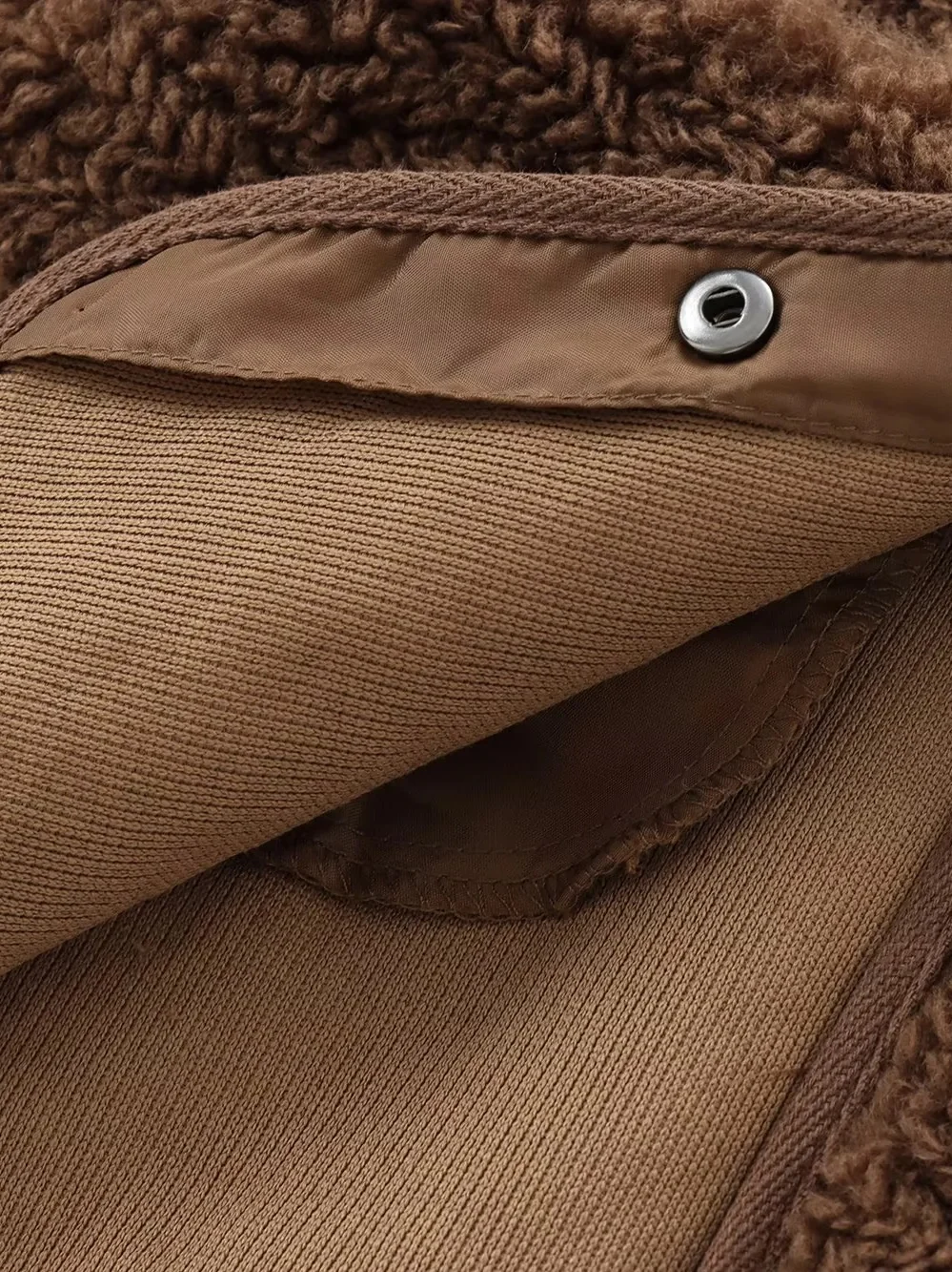 Warm Teddy Fce Jaet Women's Loose round Ne Single Button ort Cardigan Outerwear Versatile Sli European Sle