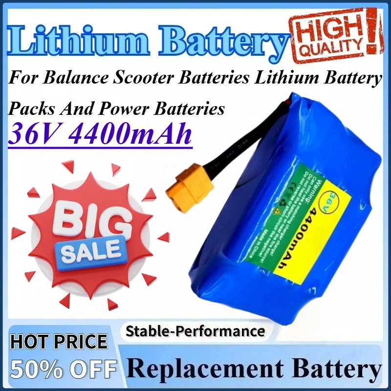 

36V 4400mAh 10S2P 18650 Rechargeable Lithium Batteries For Balance Scooter Batteries Power Batteries And Lithium Battery Packs