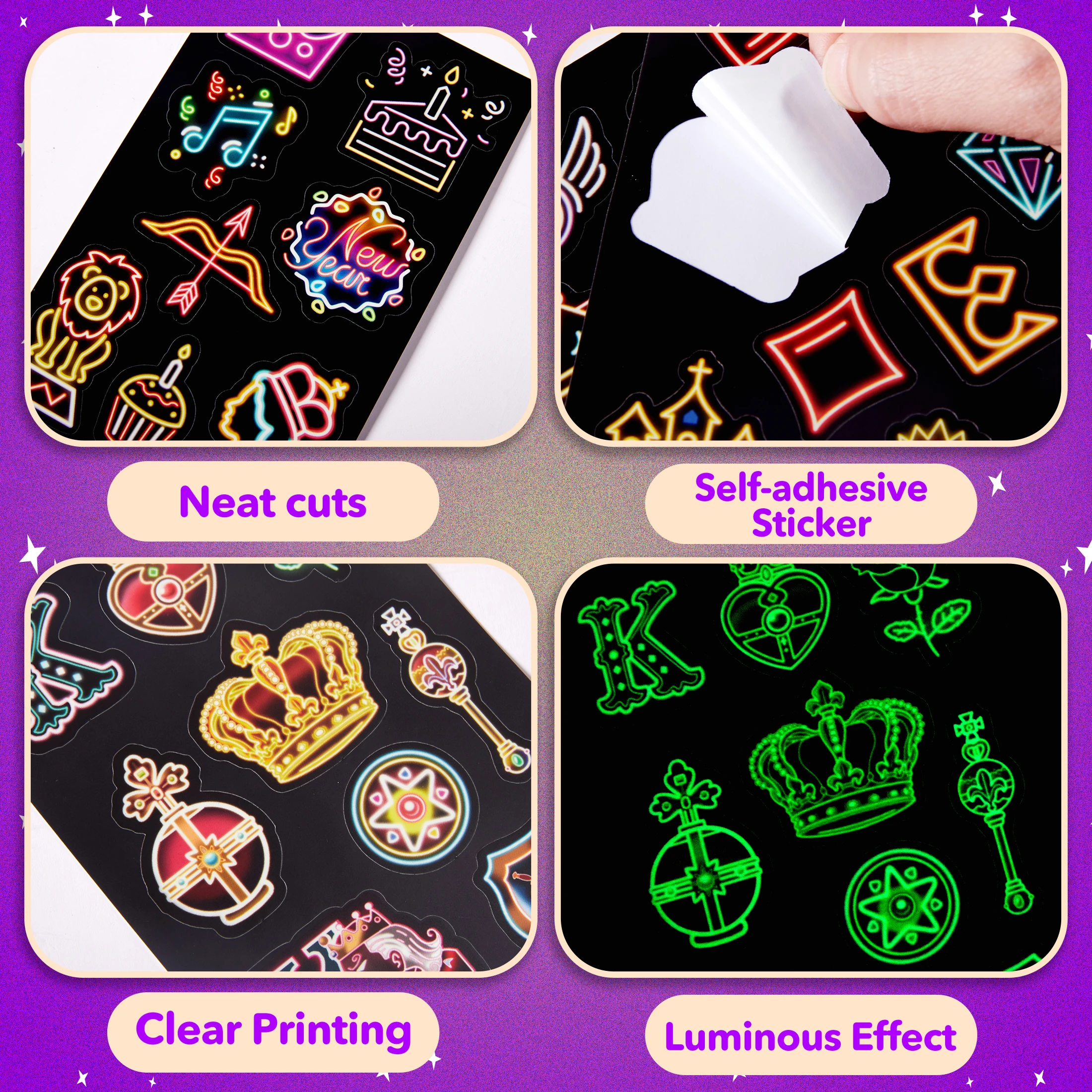 زجاجة مياه نيون تتوهج في الظلام 79 قطعة من ملصقات الفينيل المقاومة للماء لحقيبة الهاتف المحمول ولوح التزلج #3