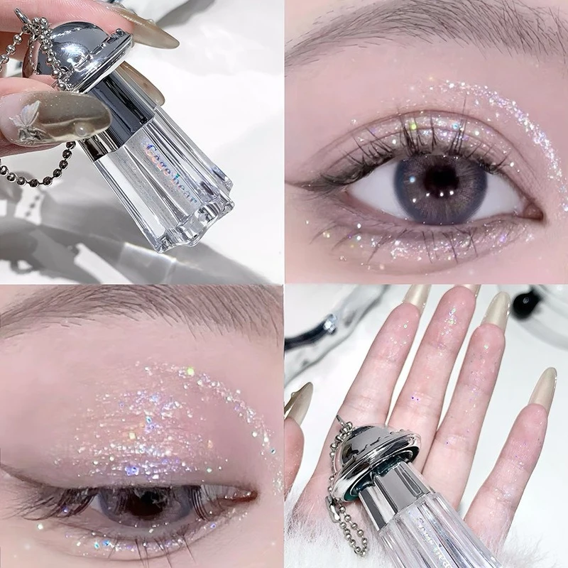 Paleta de sombras de ojos líquidas Little UFO, juego de maquillaje de larga duración y a prueba de manchas para looks glamurosos, cosméticos con purpurina para mujer