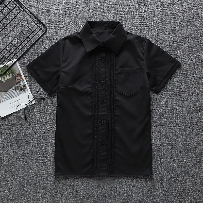 Camicia da studente con risvolto a maniche lunghe a maniche corte multicolore con colletto a punta uniforme uniforme scolastica JK