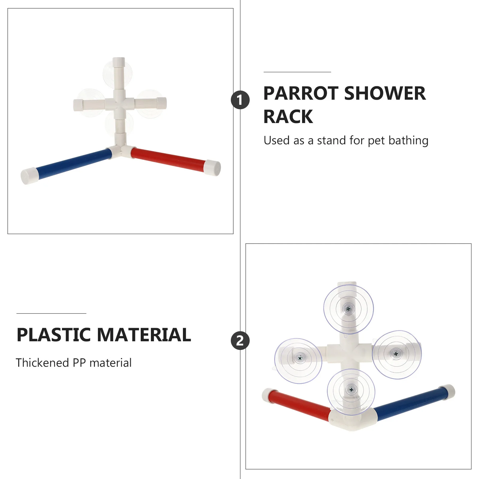 

Parrot Bathing Perch With Suction Cups Durable Plastic Bird Shower Stand For Pet Birds Parrot Standing Bird Supplies