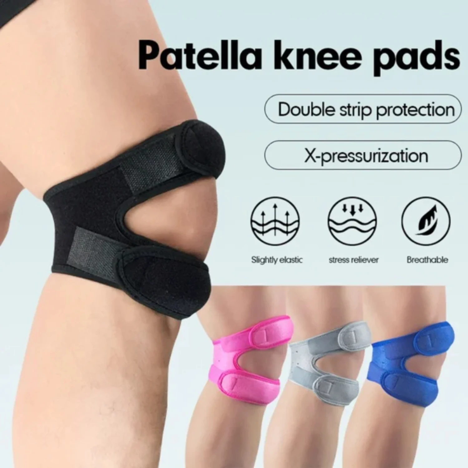 1 piece of  adjustable sports knee protector outdoor fitness gym hiking running knee patella leg strap