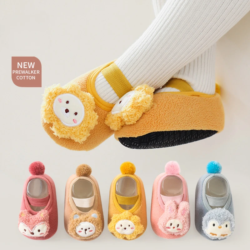 1pair Cute Animal Baby Floor Leg Warmers, Anti-Slip Soft Bottom Breathable Comfortable, 3D Cartoon, Early Education Infant Shoes