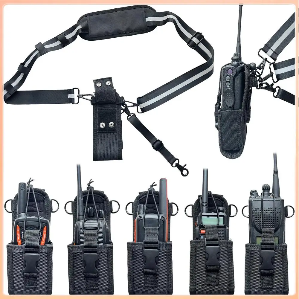 

Radio Strap Holster Anti-Sway Design Firefighter Radio Strap and Holder Featuring 3M Reflective Strips for Fire EMT Paramedics