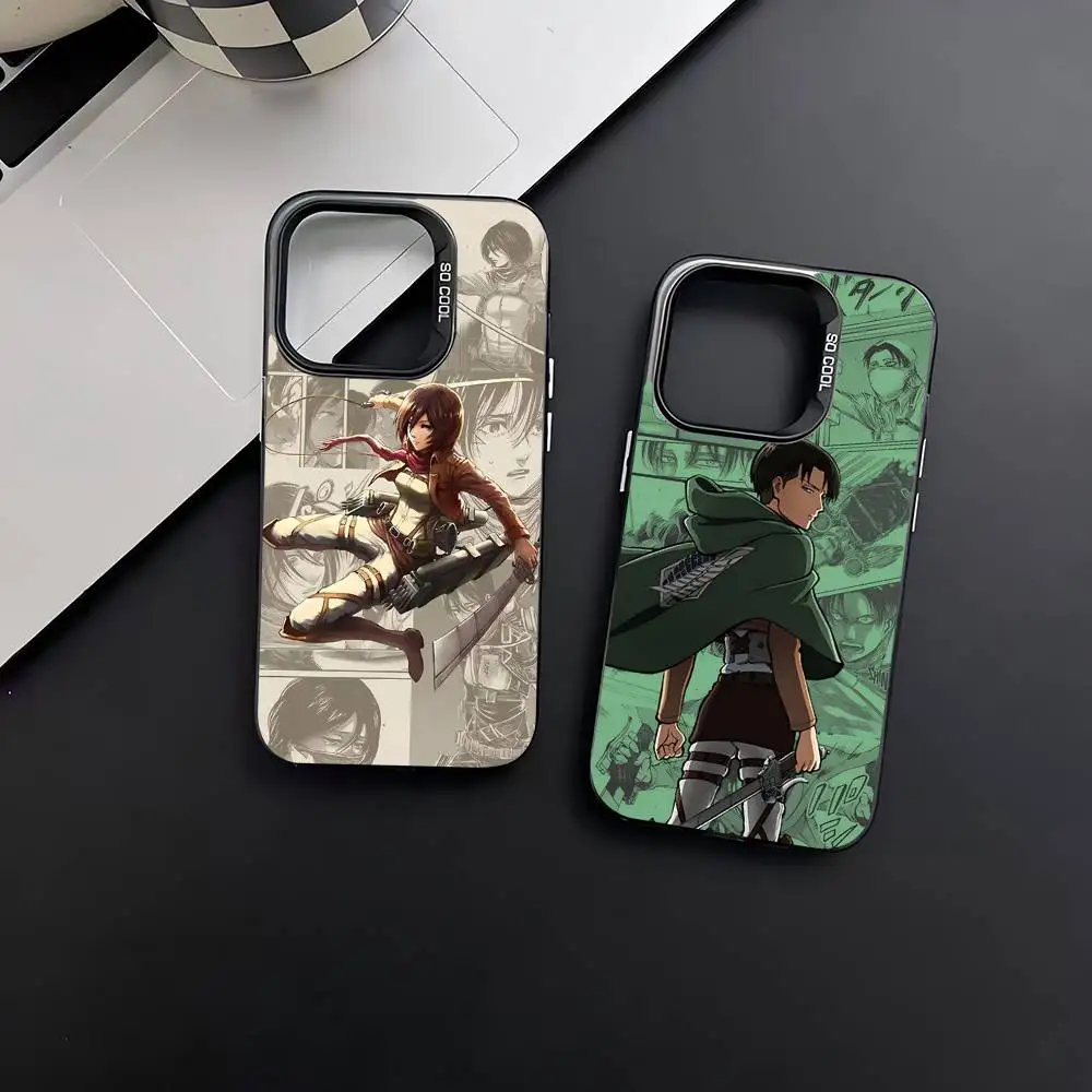 Anime A-Attack On T-Titan Phone Case For IPhone 17 16 15 14 13 12 11 XS XR X Pro Max Plus Colored Silver Plated Cover