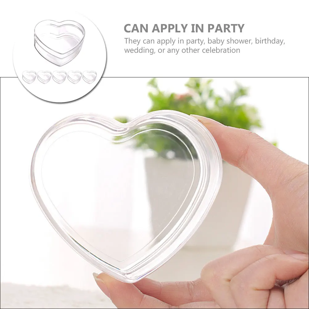 

6 Pcs Packing Boxes Heart Shaped Storage Adorable Cases Valentines Day Containers Small Clear Transparent Valentine's Treat