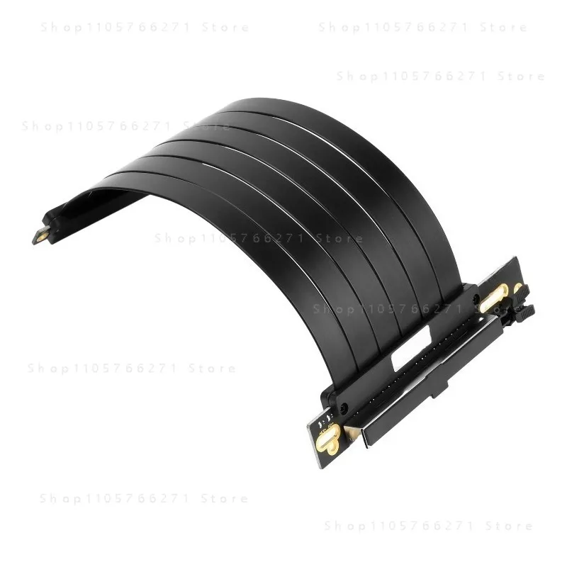 PCIE 4.0 x16 Graphics Card Extension Cable – High-Speed Adapter with Vertical Mounting Bracket for PC Cases