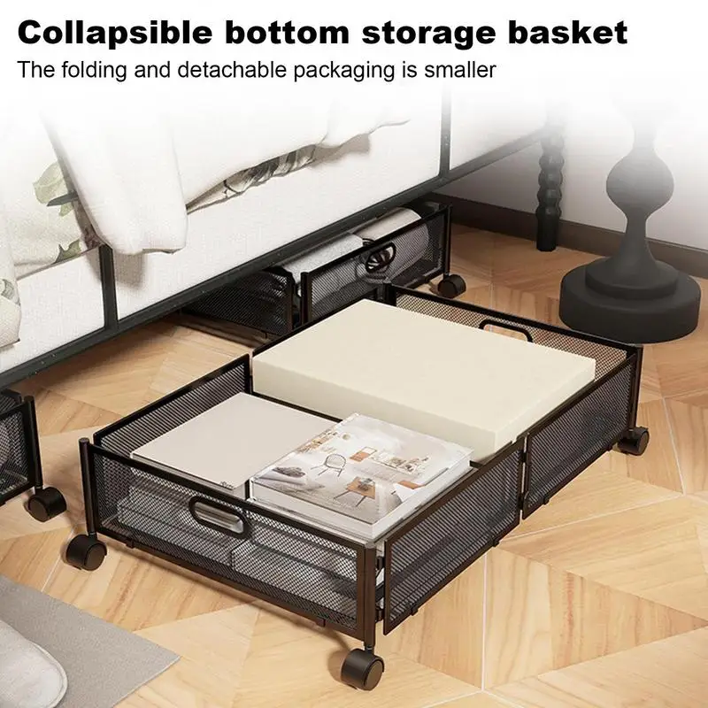 

Under Bed Rolling Storage Foldable Shoe Organizer Containers Under Bed Storage Bins Large Capacity Rolling Metal Drawer For